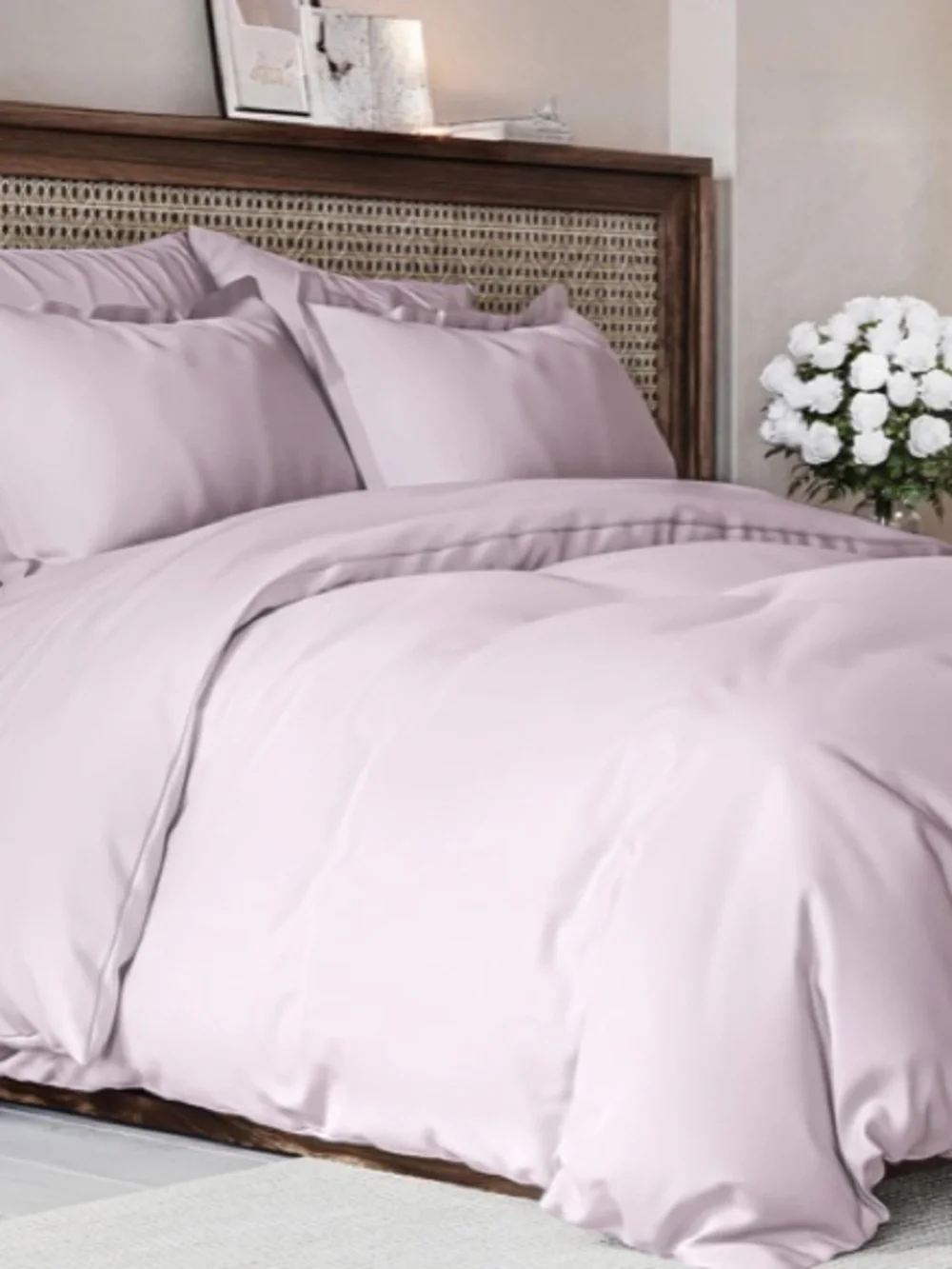 FULL Hotel Luxury w/Zipper Duvet Set 100% Brushed Microfiber - Light Lavender